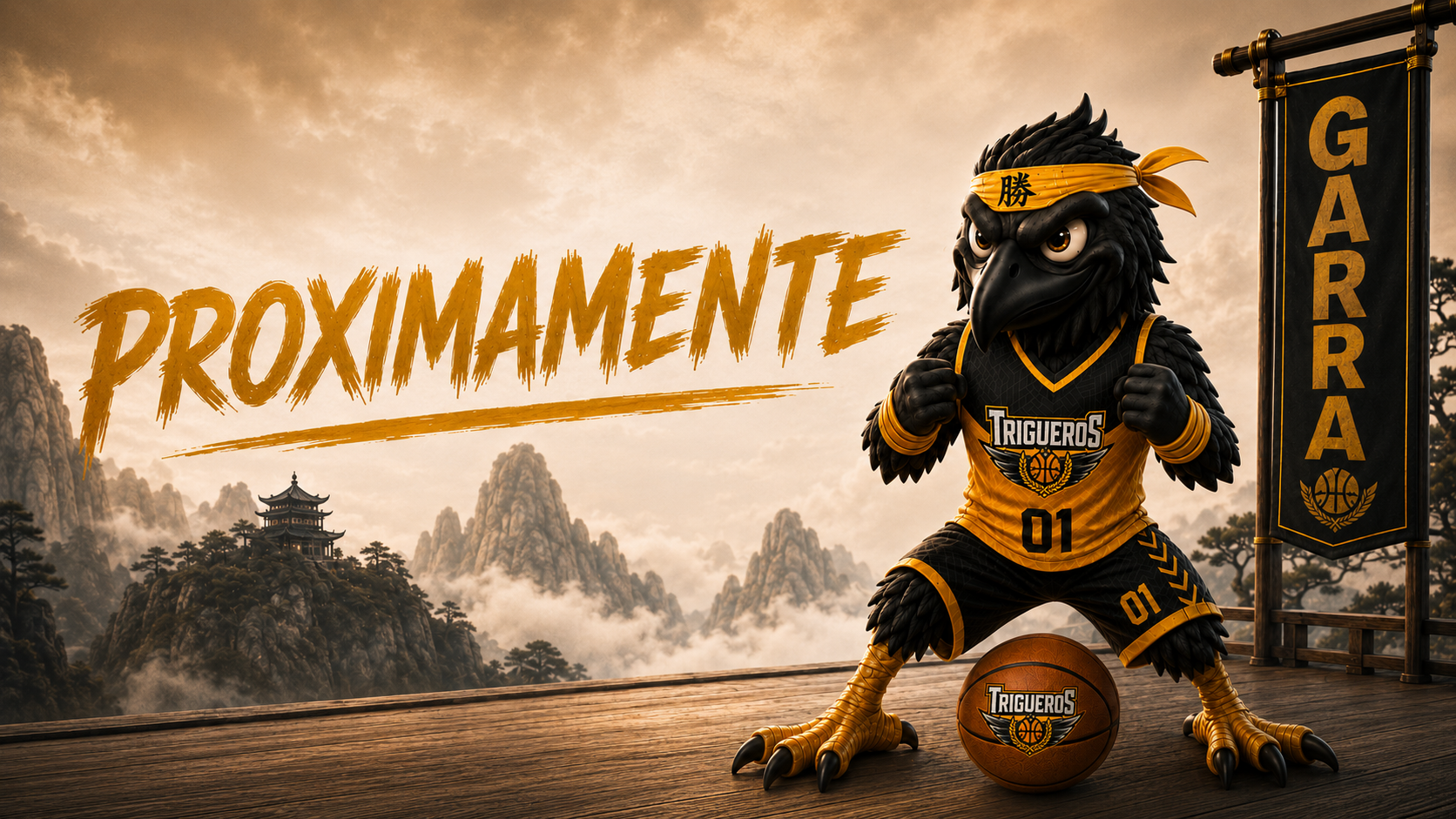 Mascota de Trigueros anunciando la pretemporada